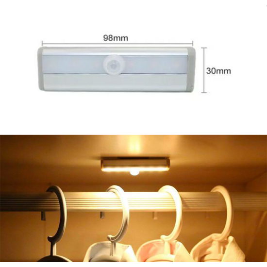 LED-es szekrényvilágítás meleg fényû, elemes